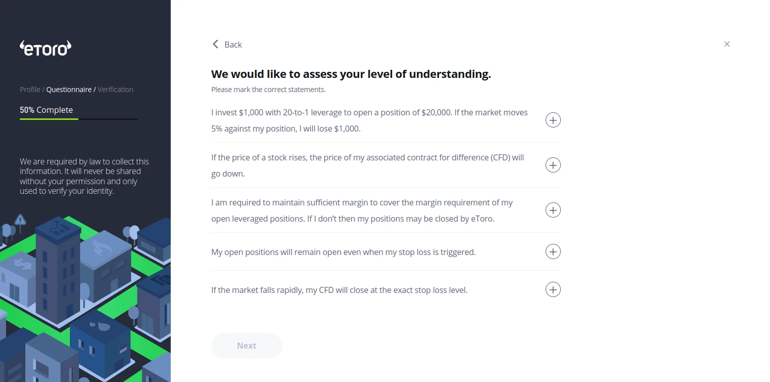 eToro Registration Step 12