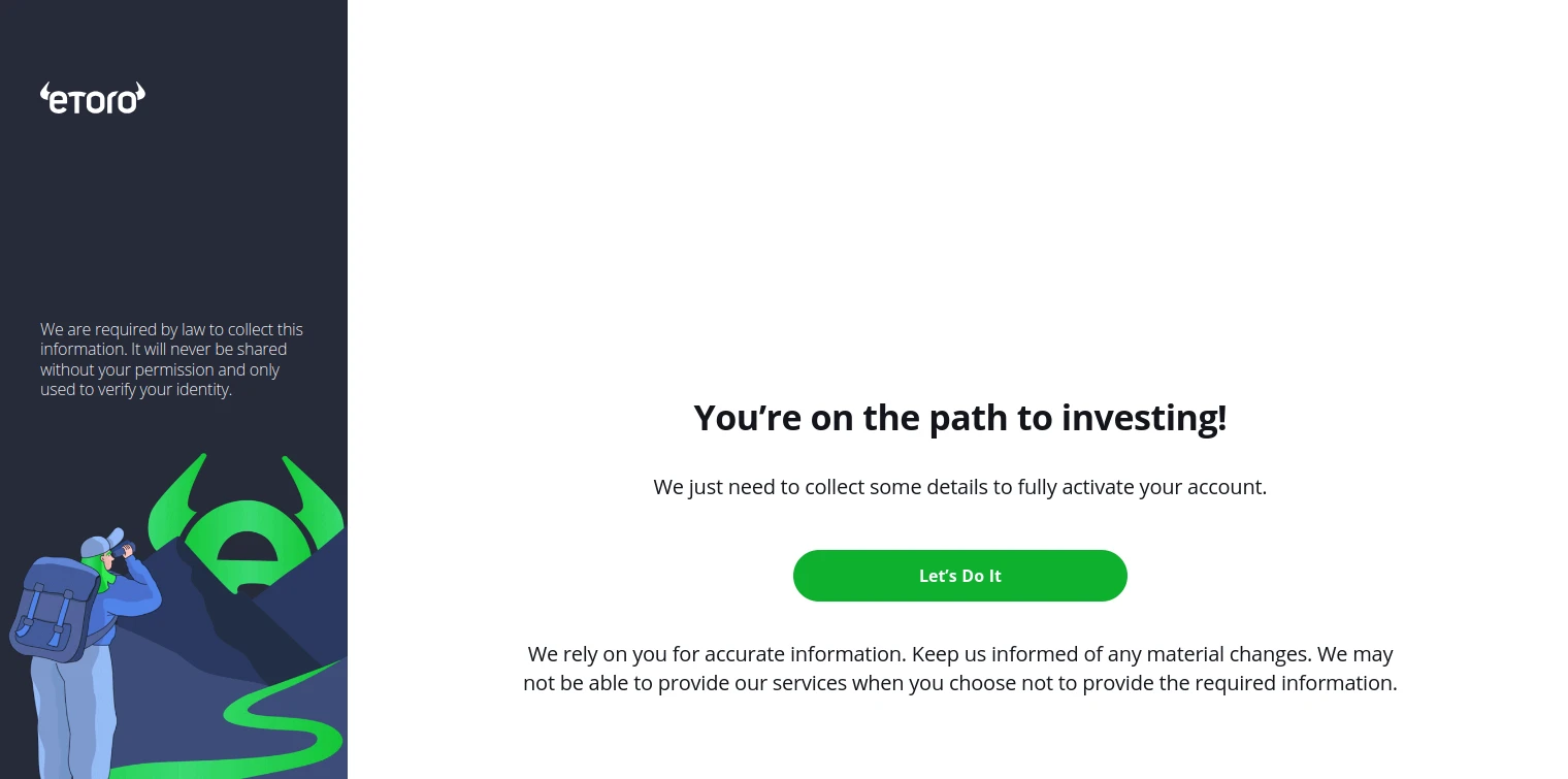 eToro Registration Step 4