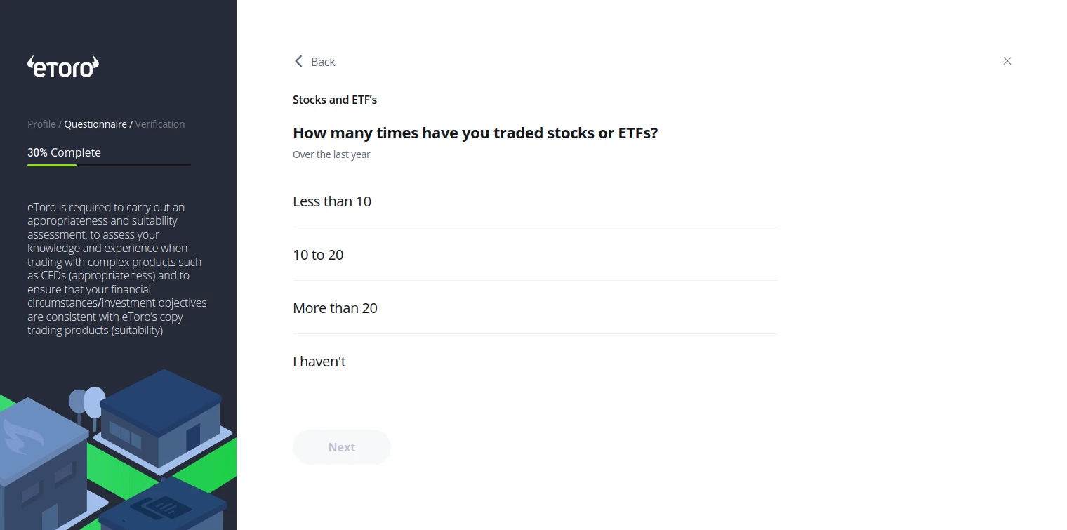 eToro Registration Step 8