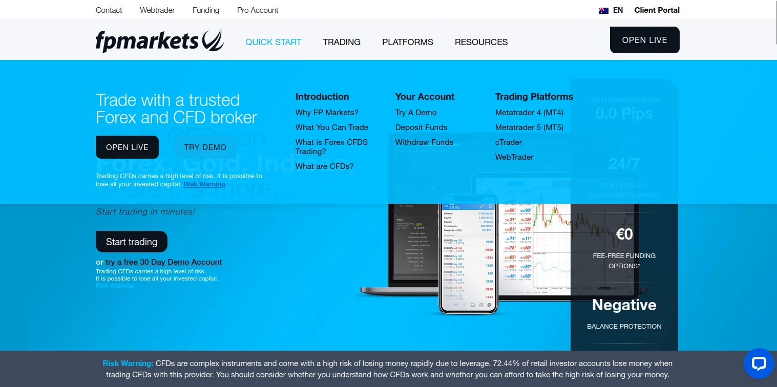 FP Markets Registration Step 1