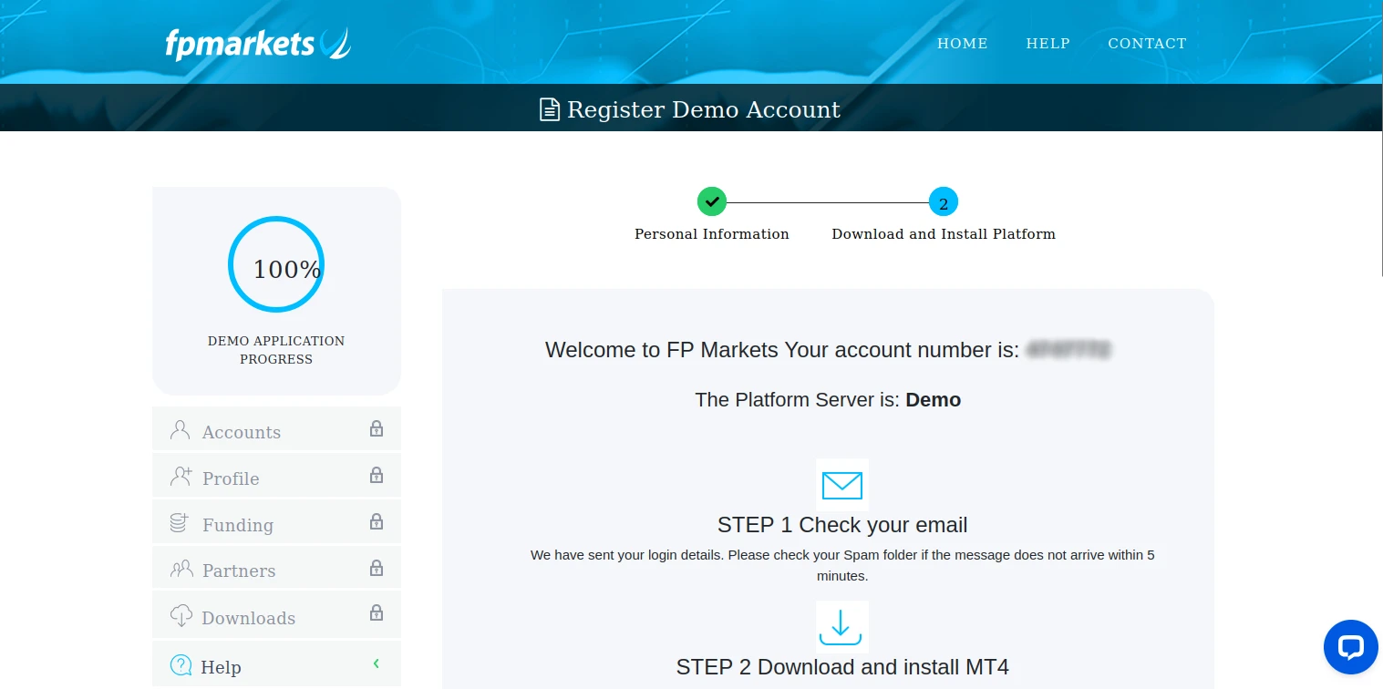 FP Markets Registration Step 3