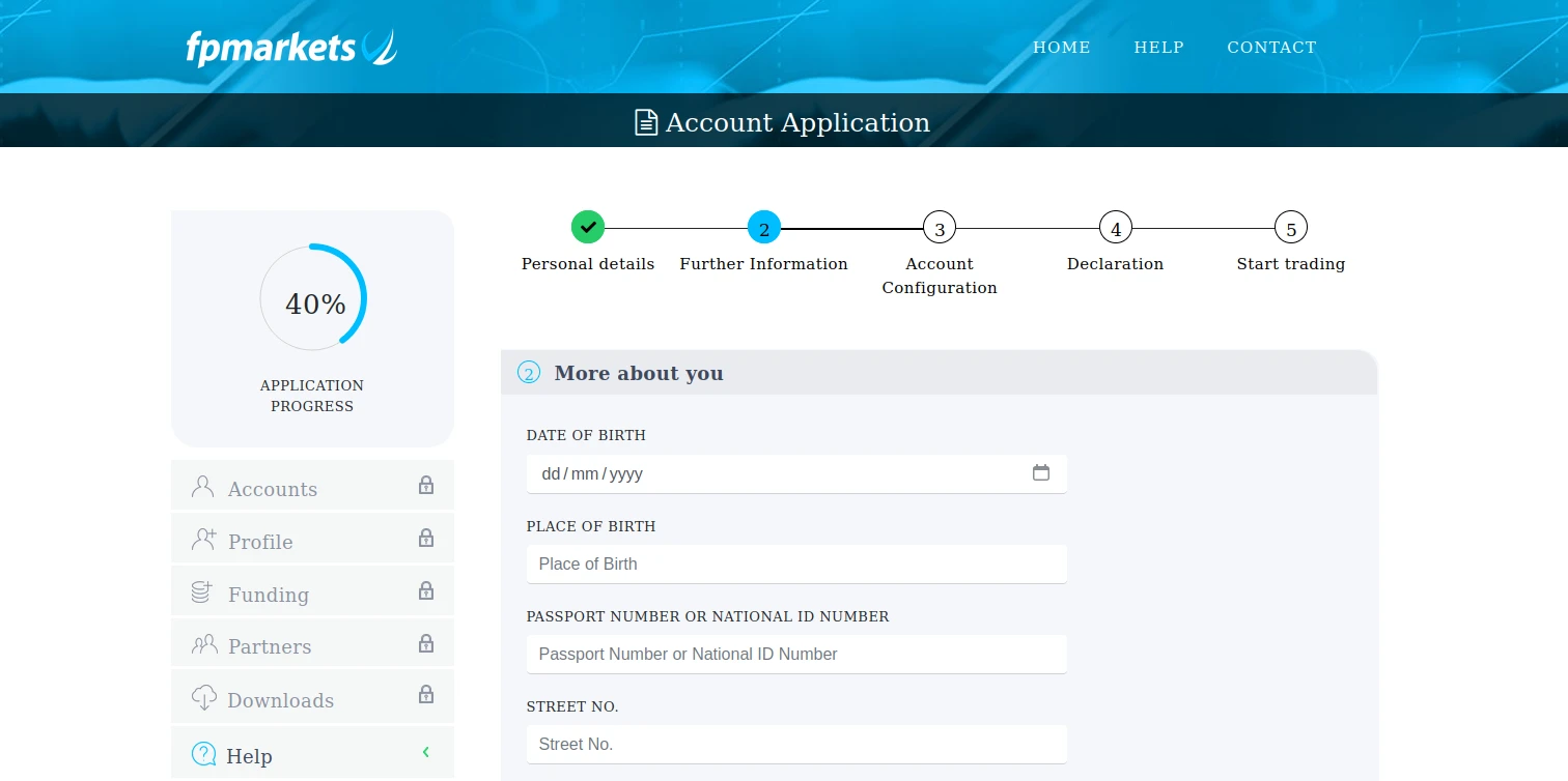 FP Markets Registration Step 6