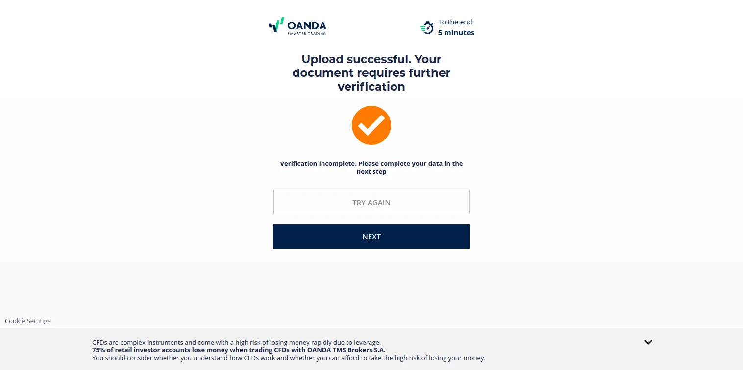 OANDA Registration Step 15