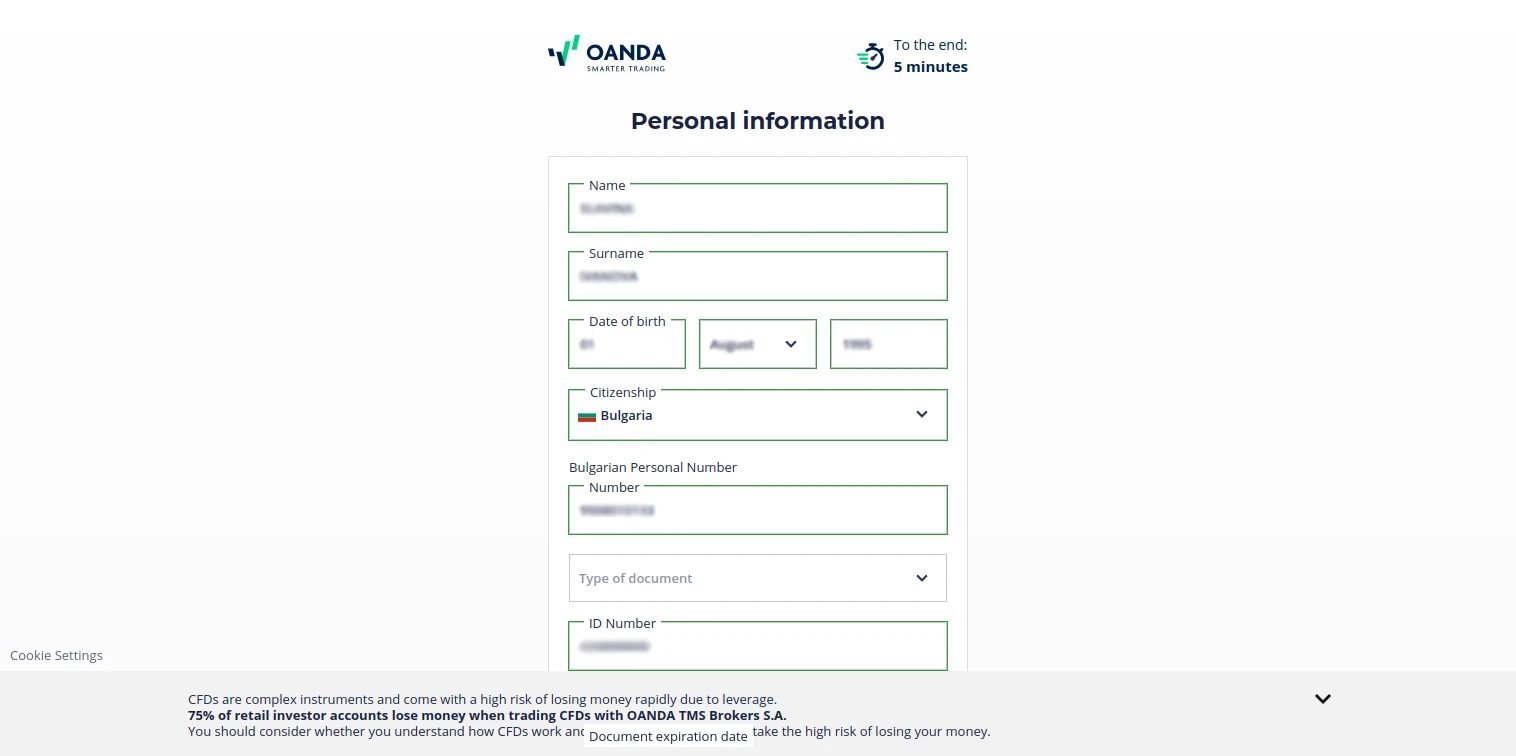 OANDA Registration Step 16