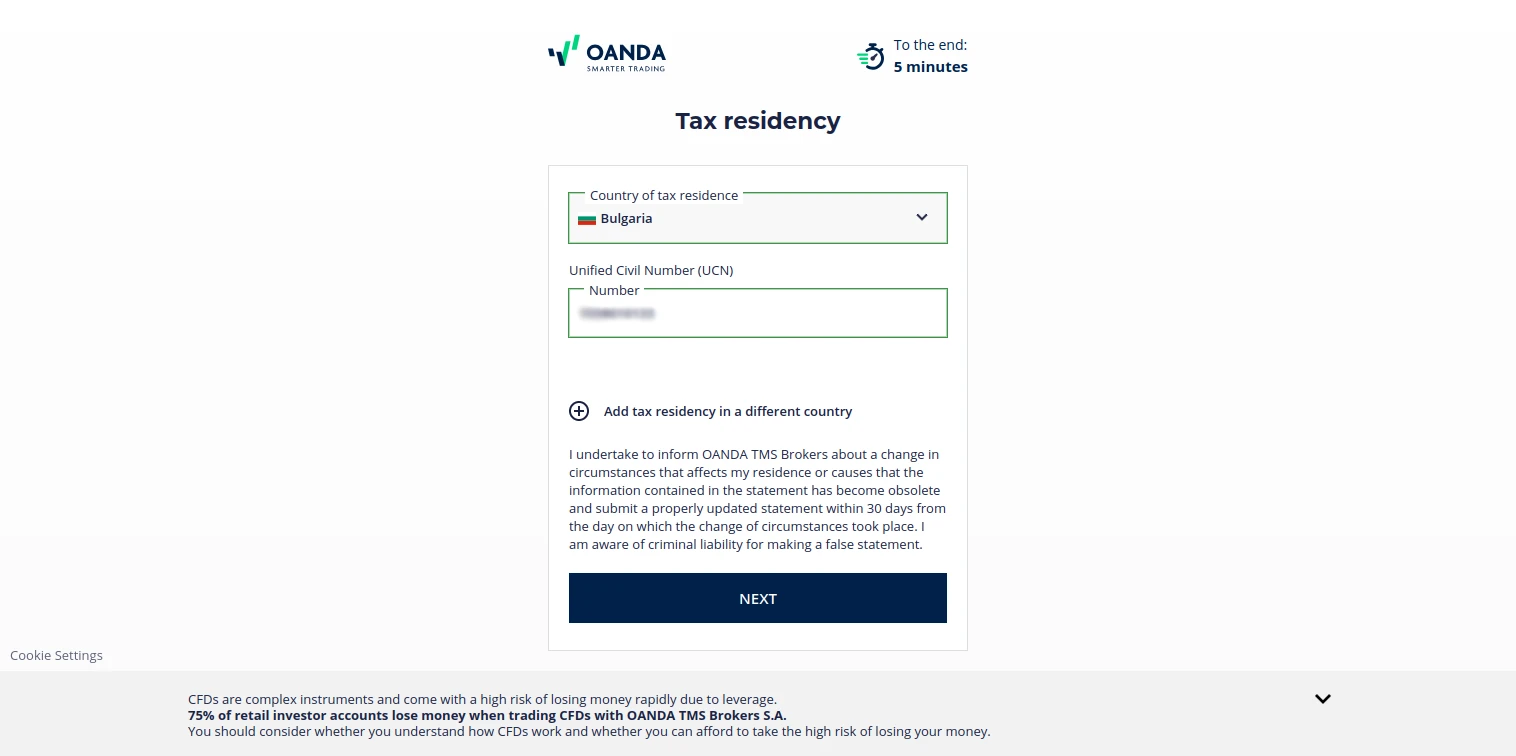 OANDA Registration Step 20