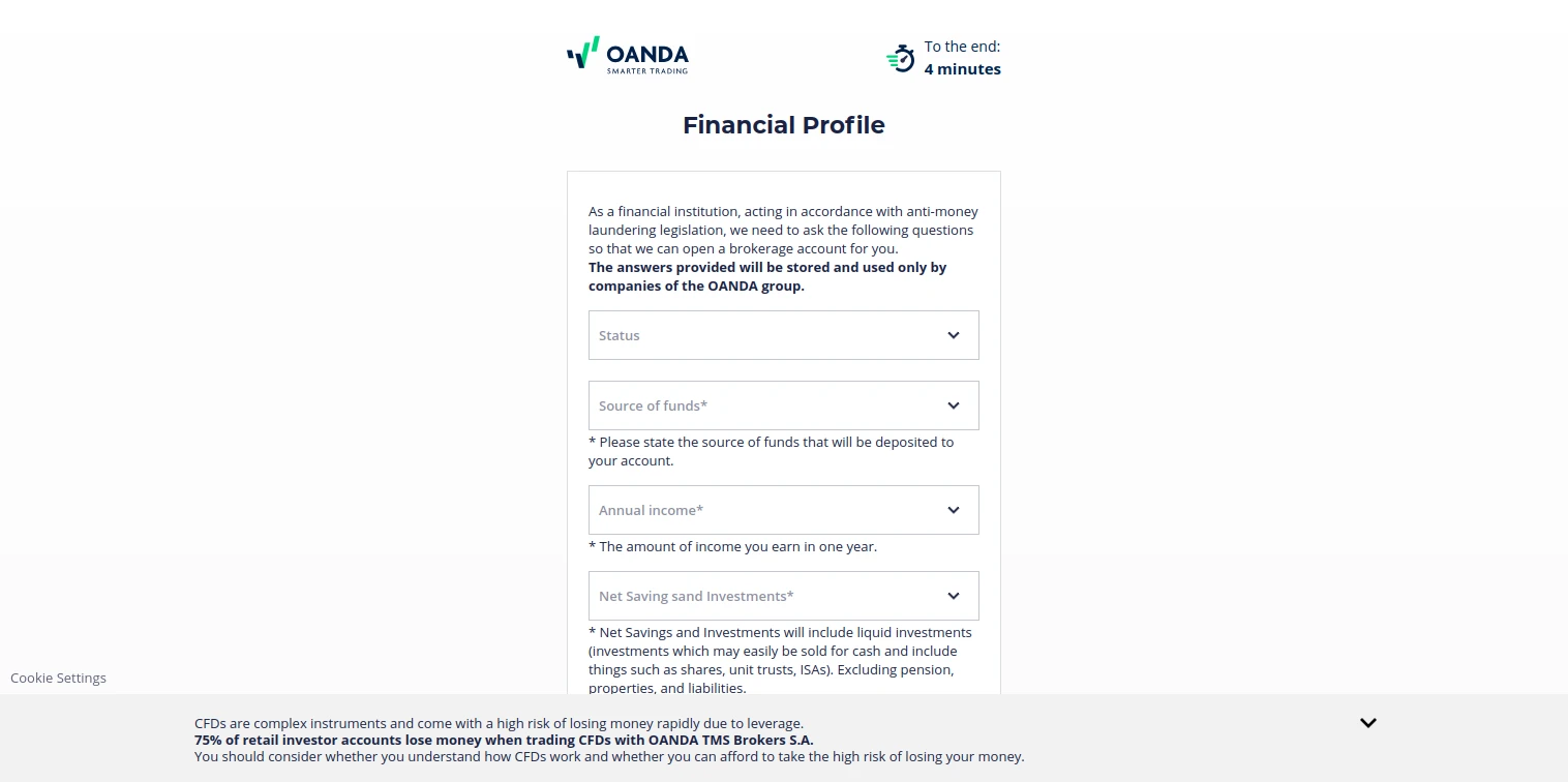 OANDA Registration Step 22