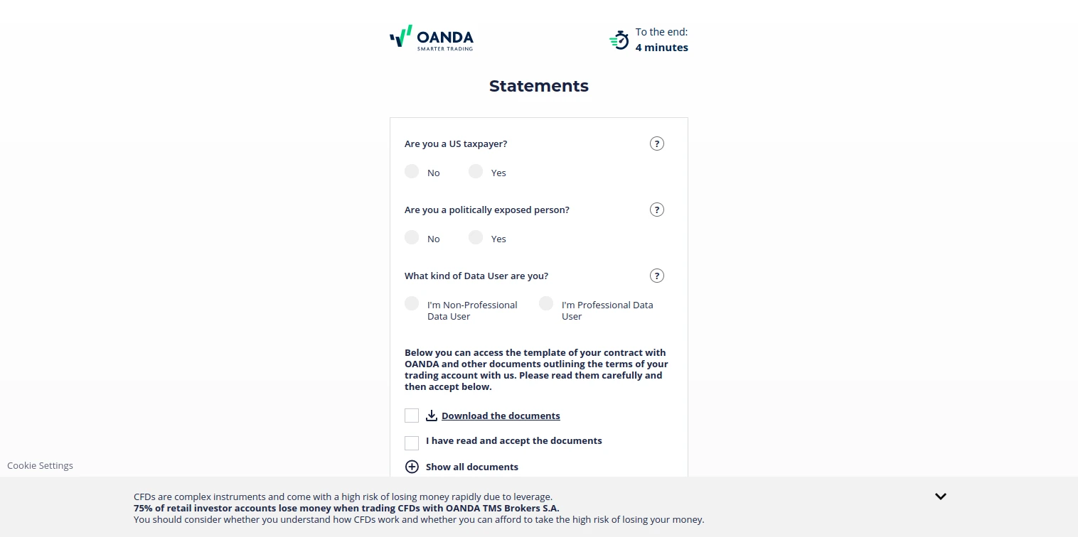 OANDA Registration Step 23