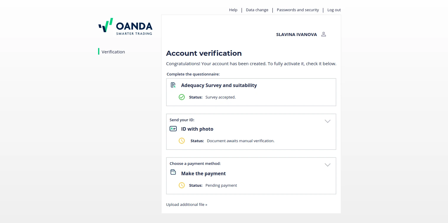 OANDA Registration Step 29