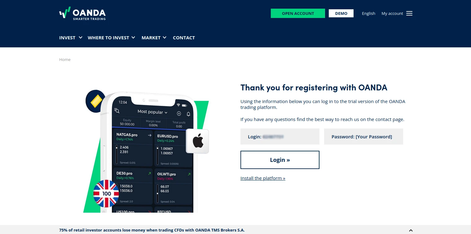 OANDA Registration Step 4