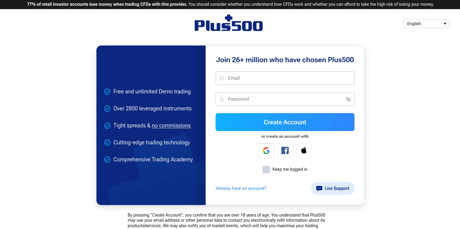 Plus500 Registration Step 3